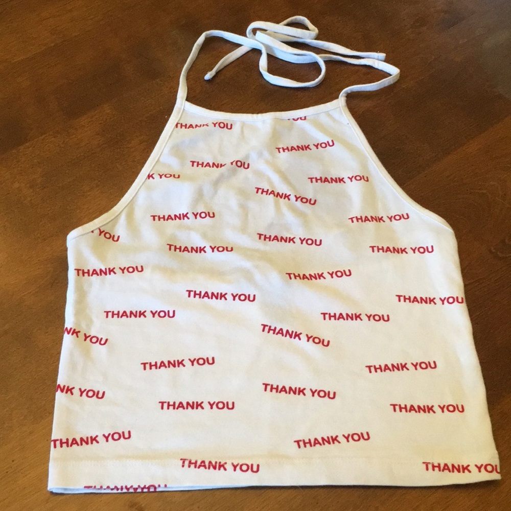 ‘thank you’ y2k halter top (Free with any bundle!)
